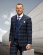 Statement Men's 3 Piece 100% Wool Fashion Suit - Plaid Pattern