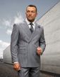 Statement Men's 2 Piece 100% Wool Fashion Suit - Pinstripe